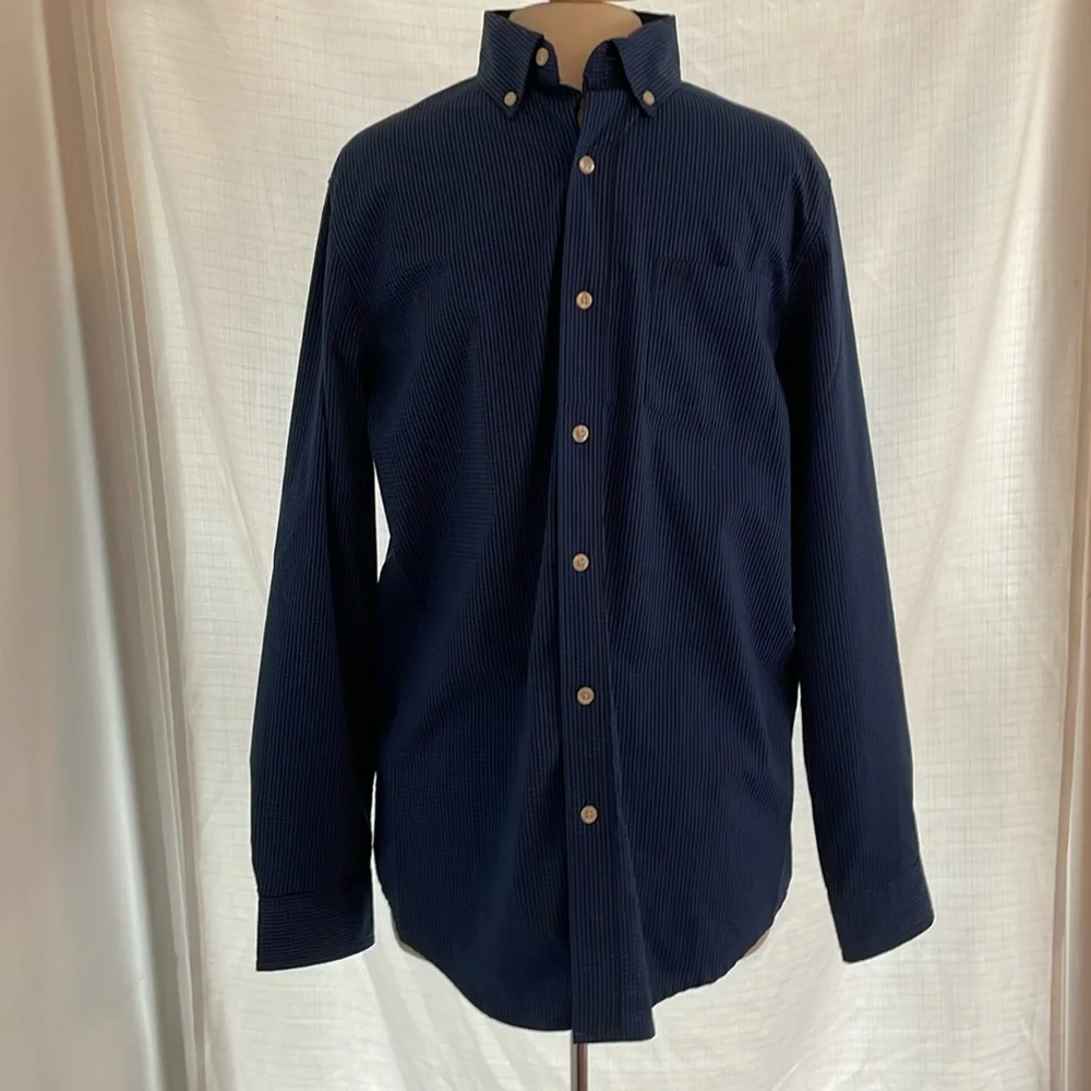 Men's Chaps navy blue/black button down shirt size M